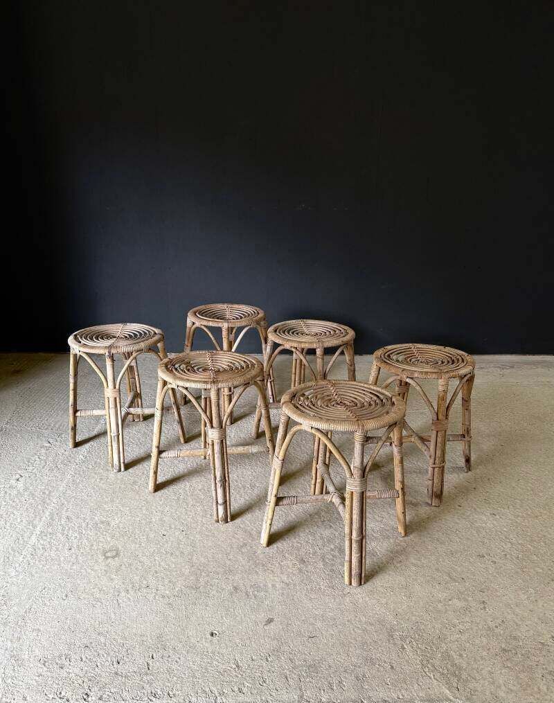 Boho Design Bamboo Krukkenset, Italië, ca. jaren 1960