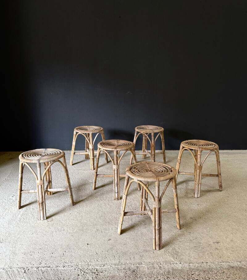 Boho Design Bamboo Krukkenset, Italië, ca. jaren 1960 photo furniture