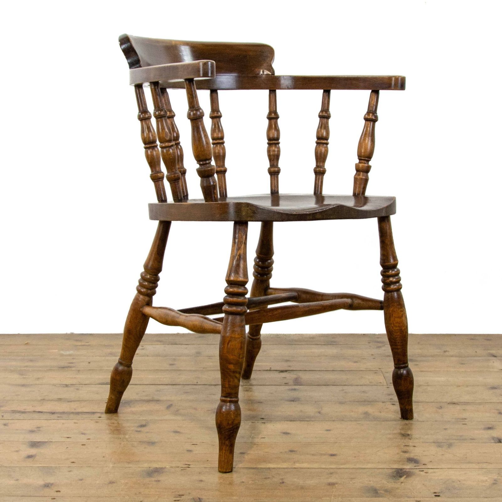 Antique Beech And Elm Captain's Chair | Smoker's Bow Chair | Antique Armchair | Antique Seating | Reading Chair photo furniture
