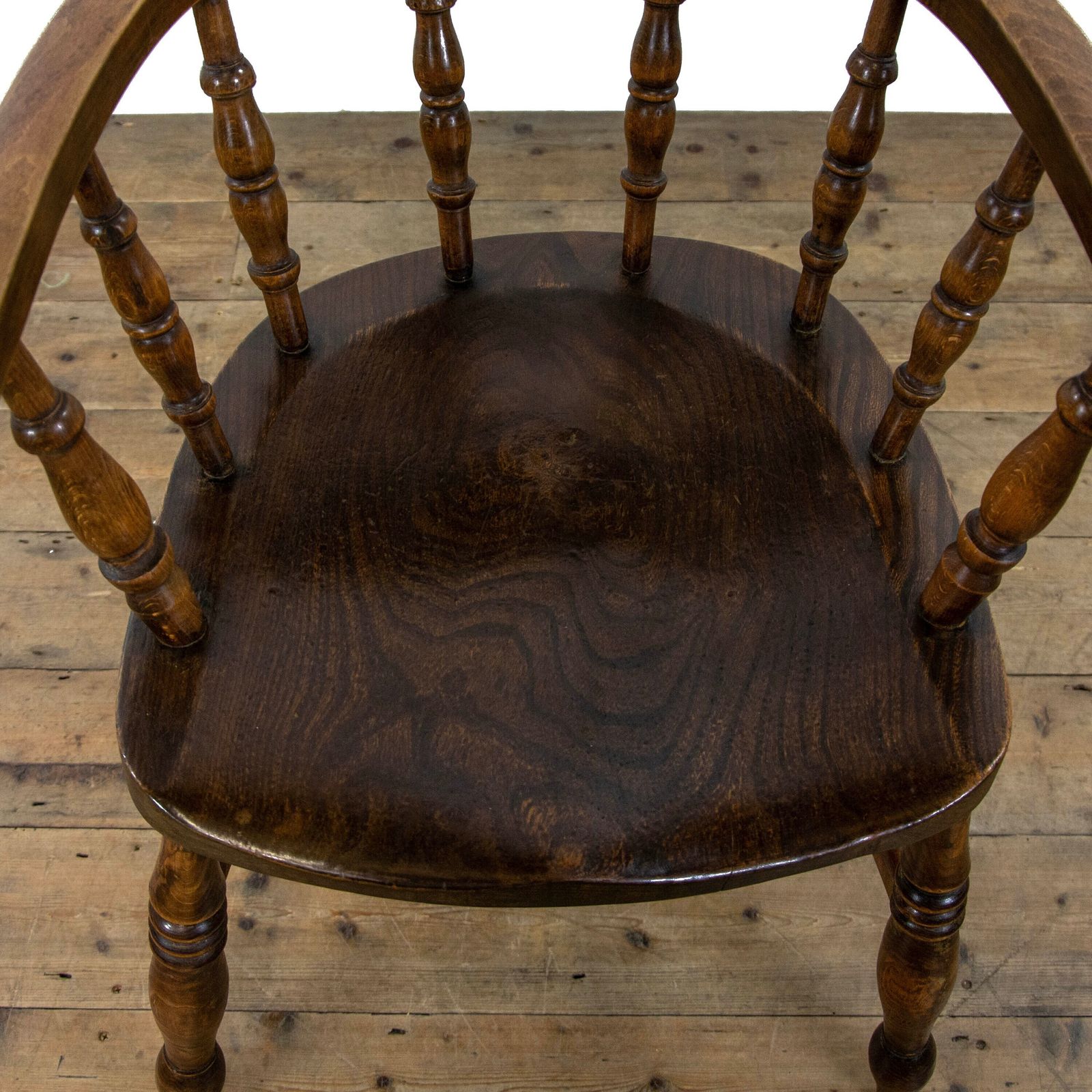 Antique Beech And Elm Captain's Chair | Smoker's Bow Chair | Antique Armchair | Antique Seating | Reading Chair photo Furniture