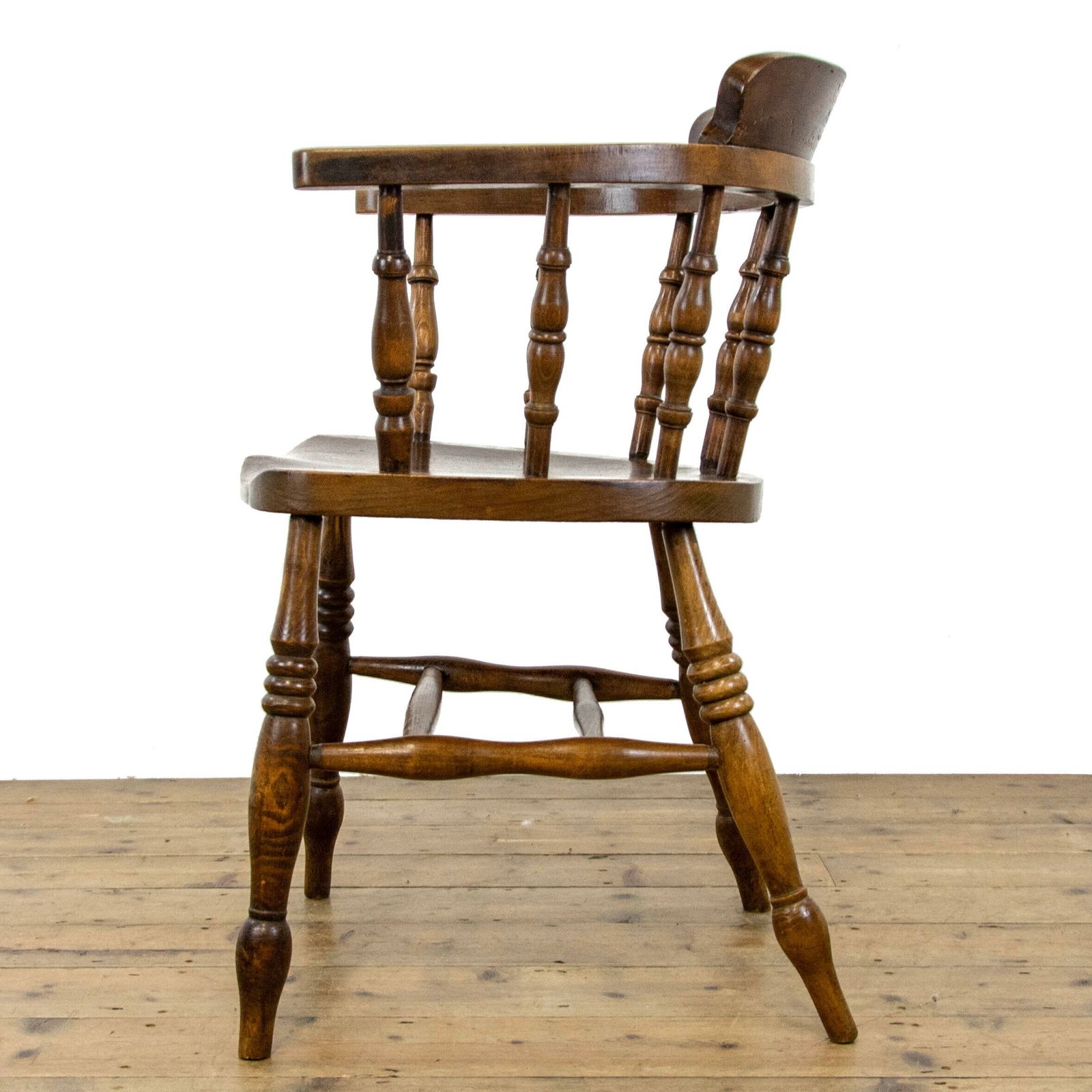 Antique Beech And Elm Captain's Chair | Smoker's Bow Chair | Antique Armchair | Antique Seating | Reading Chair photo 395.0