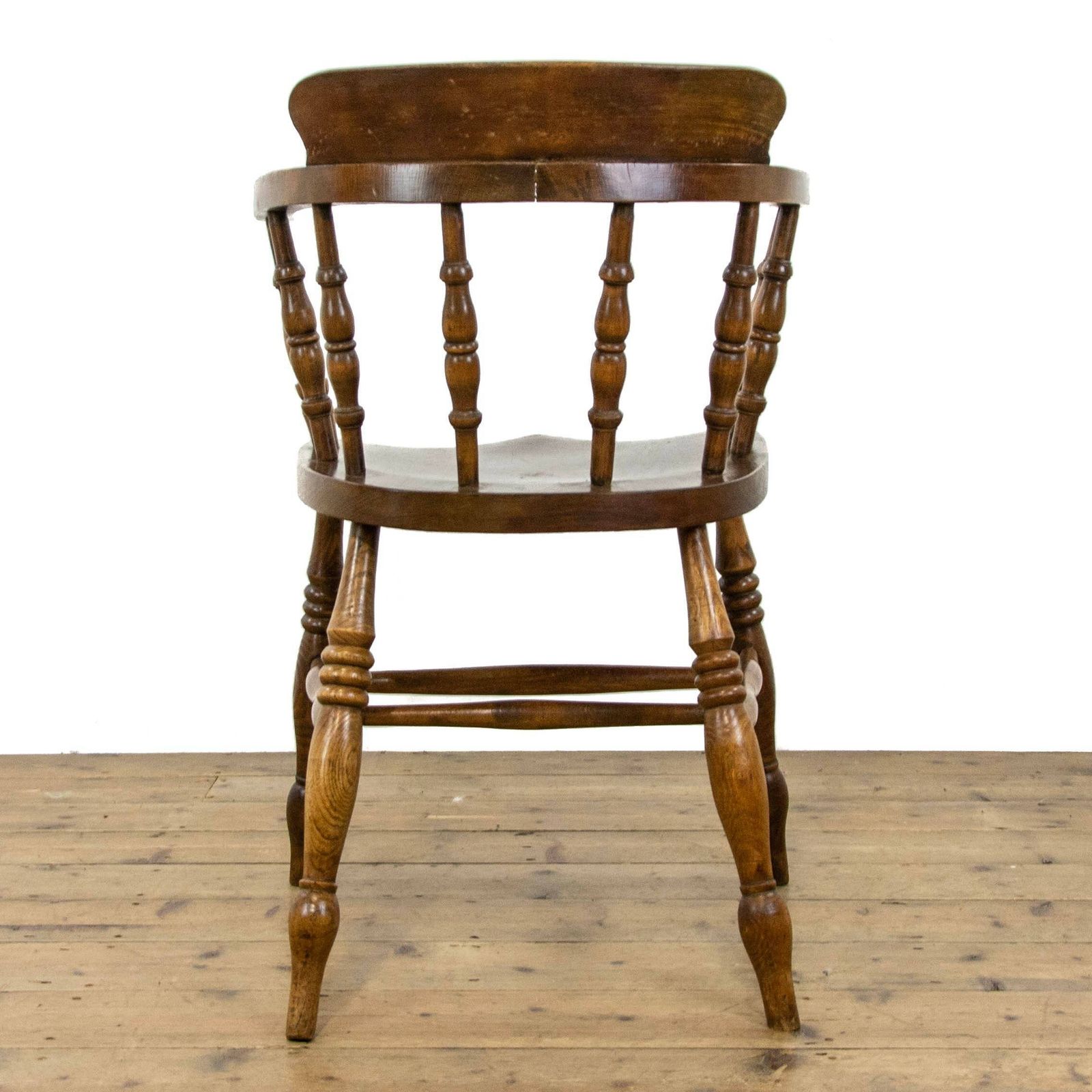Antique Beech And Elm Captain's Chair | Smoker's Bow Chair | Antique Armchair | Antique Seating | Reading Chair photo vinterior