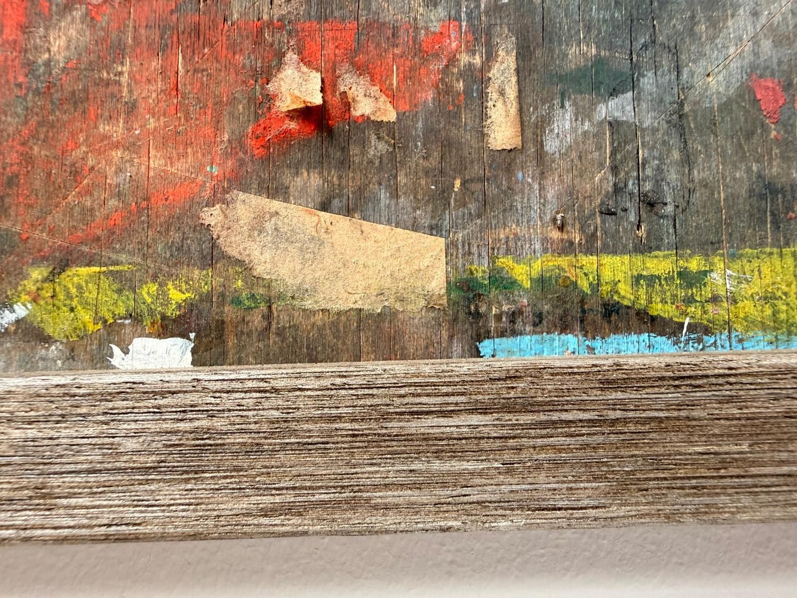 Original British Mid Century Art School Mixed Media Collage Oil On Board Abstract Signed  0143. photo Art