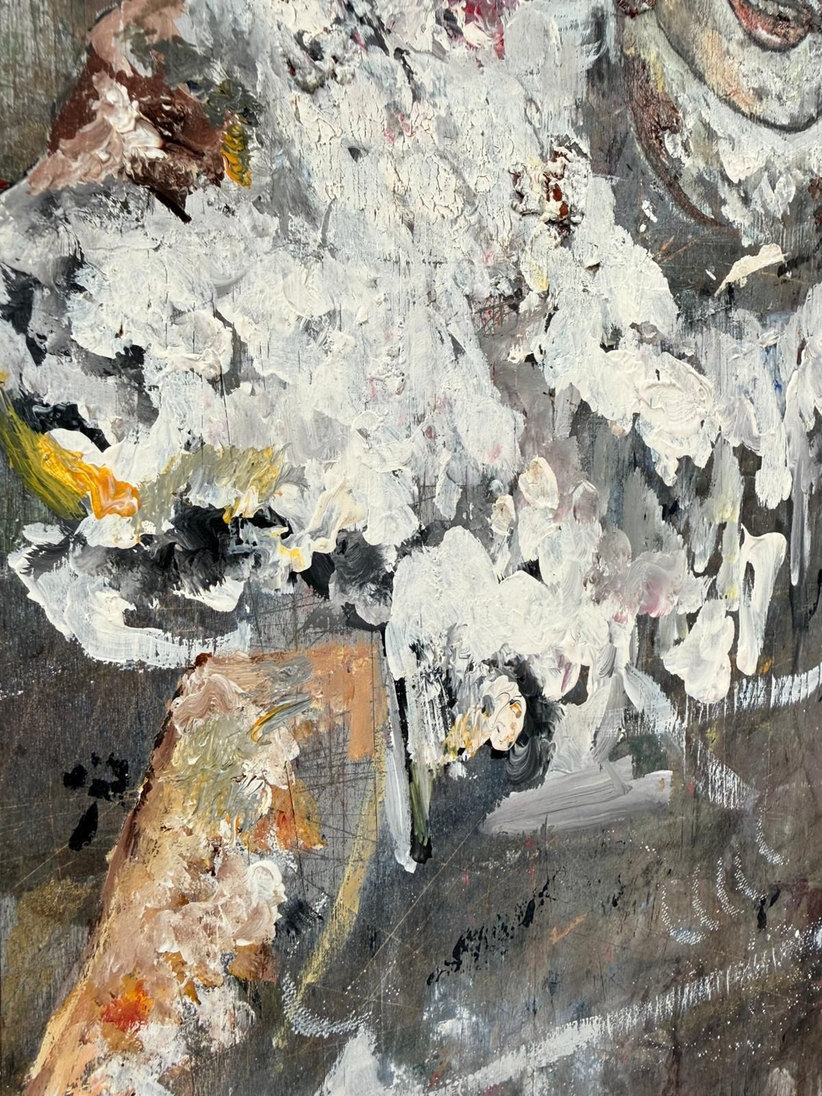 photo furniture Original British Mid Century Art School Mixed Media Collage Oil On Board Abstract Signed  0143.