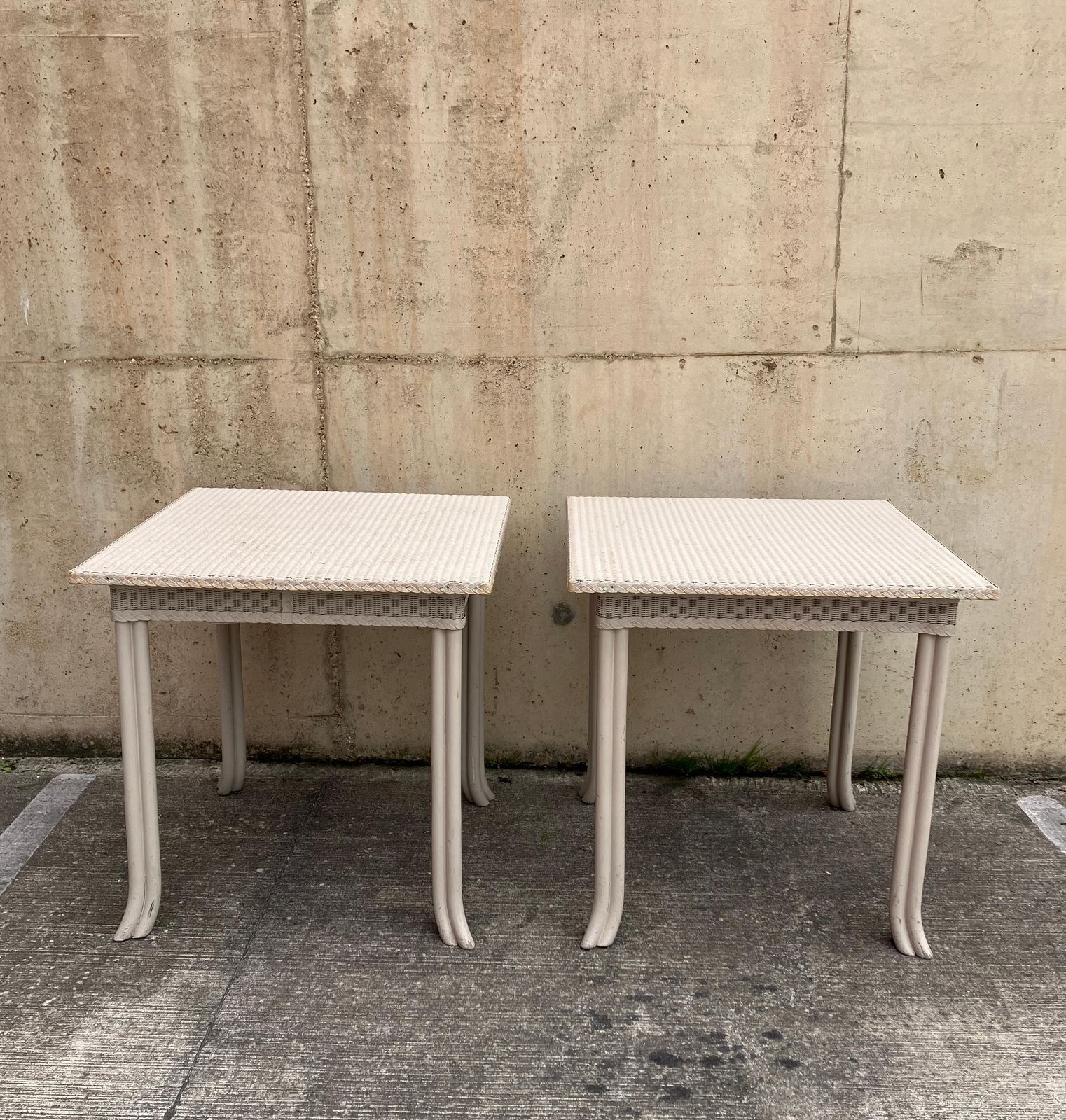 Antique Pair Of End Tables By Lloyd Loom Handmade In England photo Furniture