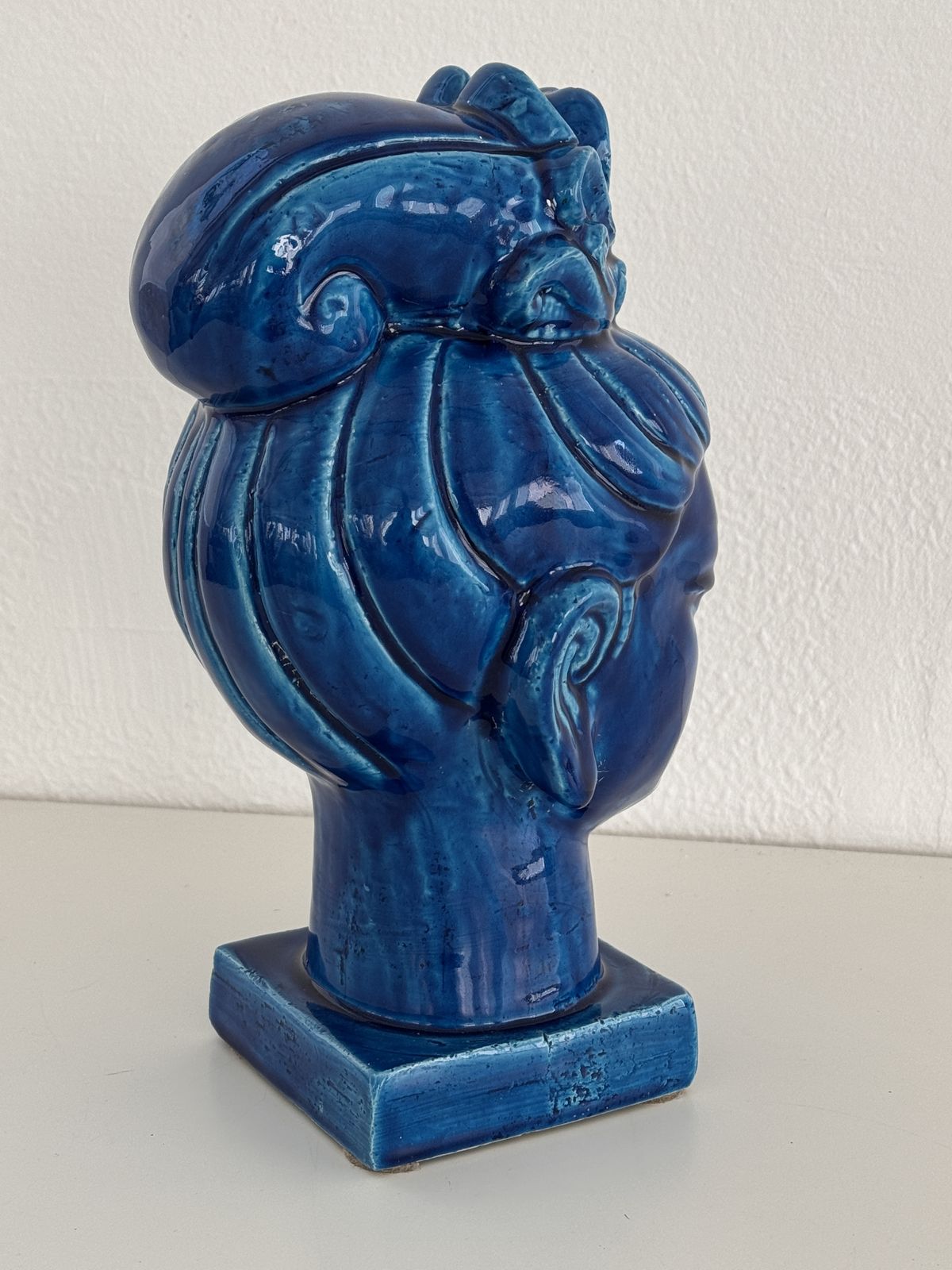 Home Decor Aldo Londi For Bitossi Kwan Yin Buddha Rimini Blu, Italy, 1970s photo