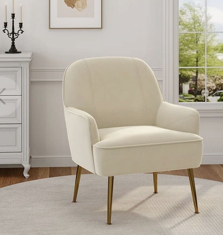 Velvet Armchair With Gold Plated Metal Legs Home & Living photo Furniture