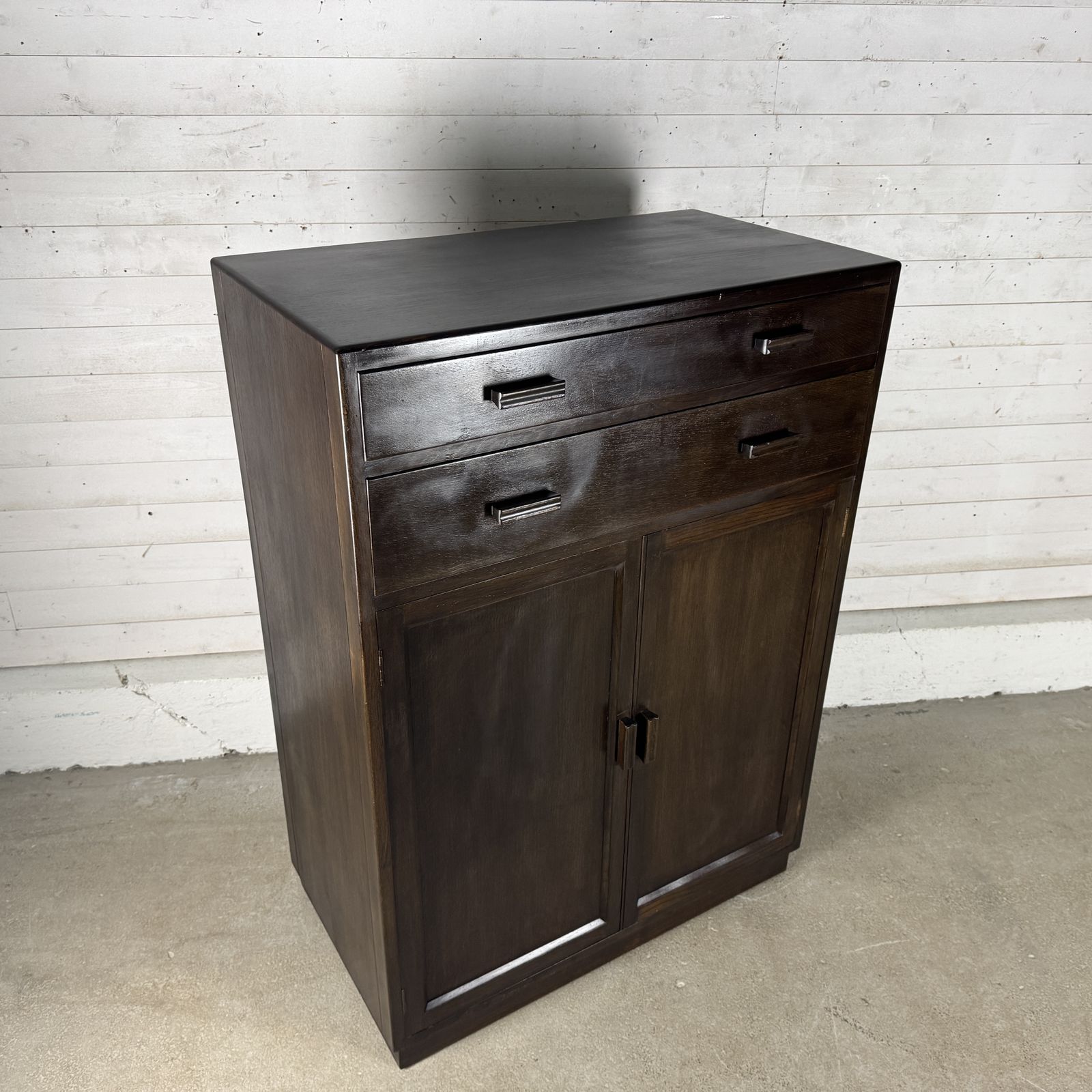 1940s Oak Tallboy With 2 Drawers Over Cupboard photo furniture