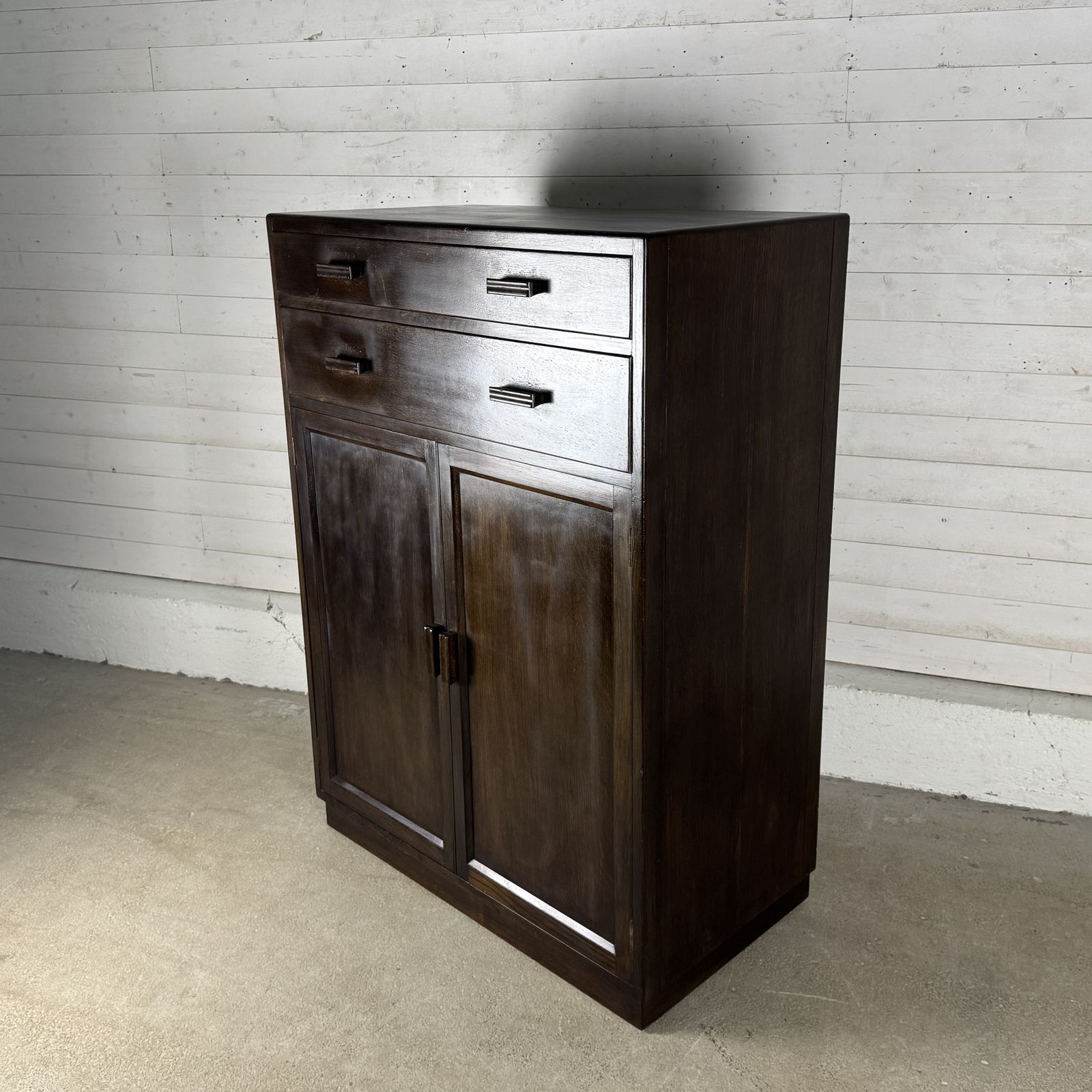 1940s Oak Tallboy With 2 Drawers Over Cupboard photo 495.0