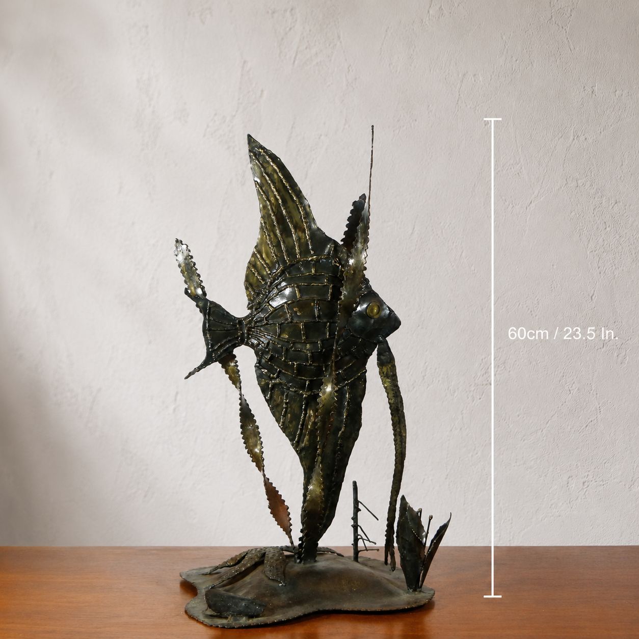 Large Brutalist Sculpture Of An Angelfish Made Of Welded Metal, Circa 1970 photo furniture