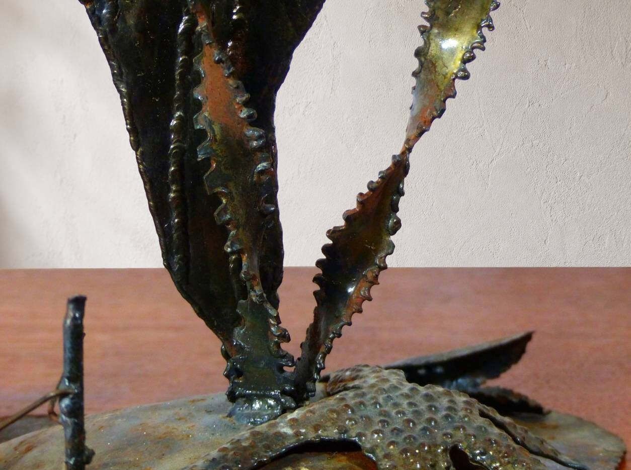Large Brutalist Sculpture Of An Angelfish Made Of Welded Metal, Circa 1970 photo vinterior