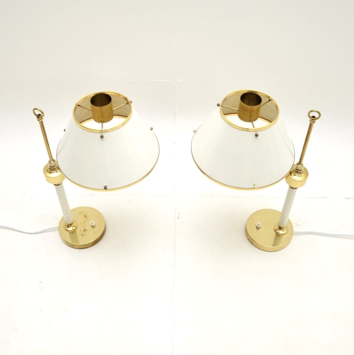 Pair Of Vintage Swedish Brass And Tole Table Lamps By Borens photo 1099.0