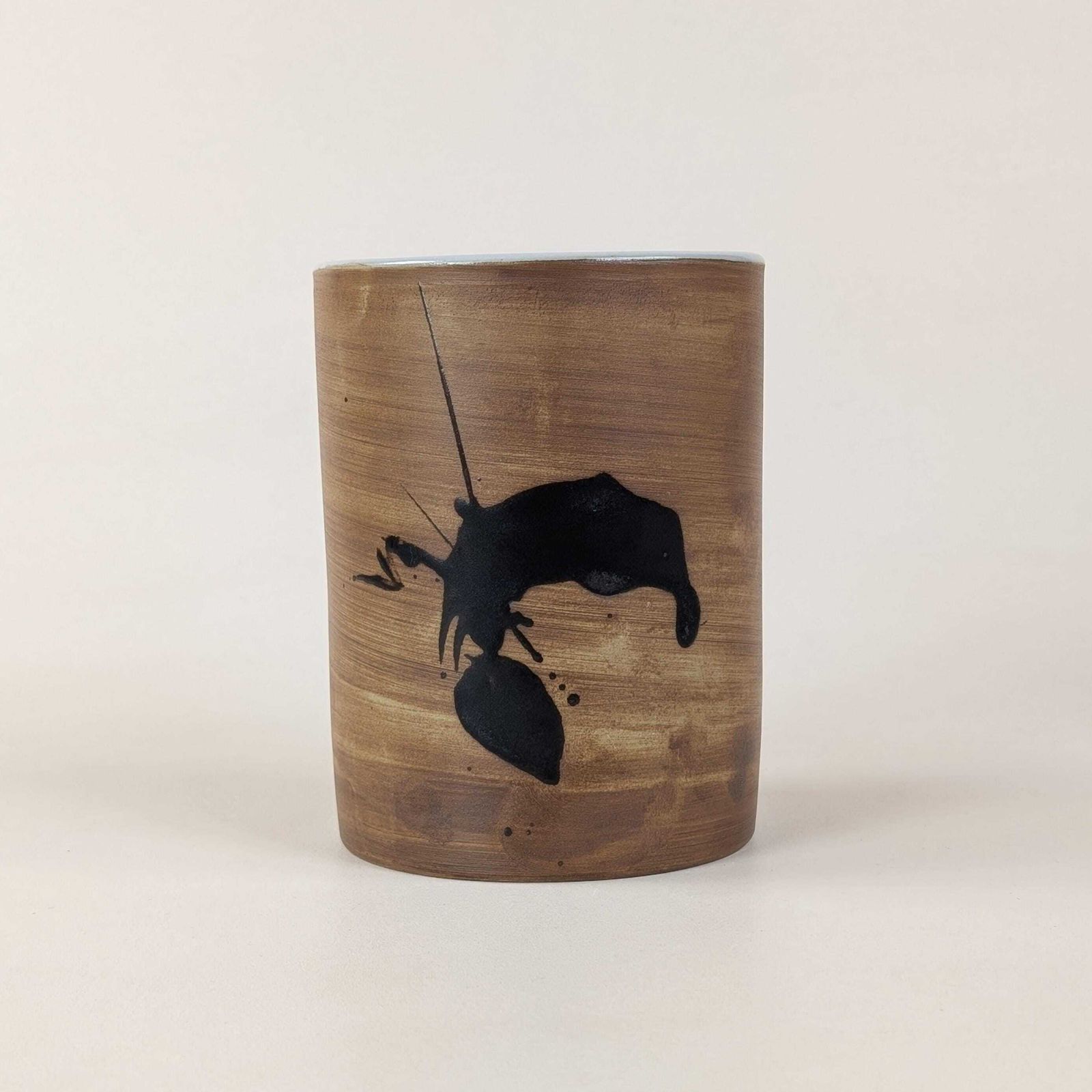 Ceramic Brush Holder, Poterie De La Colombe French Studio Pottery Pen Cup, Abstract Art photo 71.0