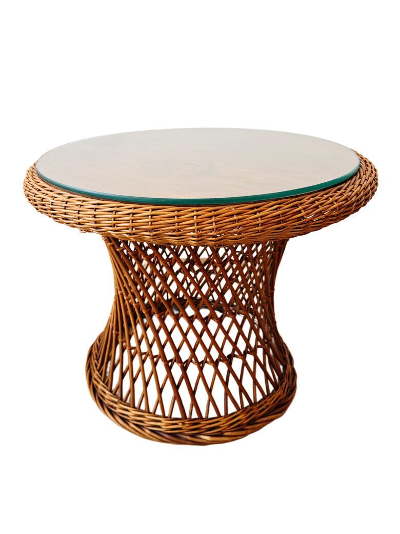 Wicker Coffee Table/ 1960s