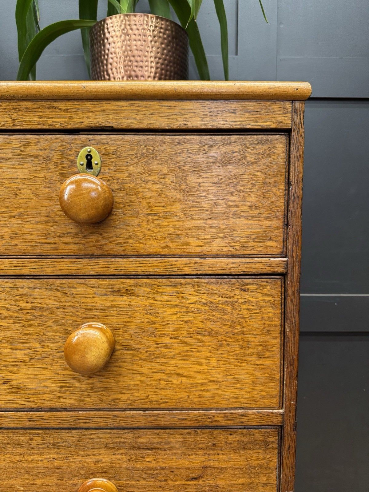 Antique Solid Oak Chest Of Drawers Bedroom Storage Furniture Drawers photo Furniture