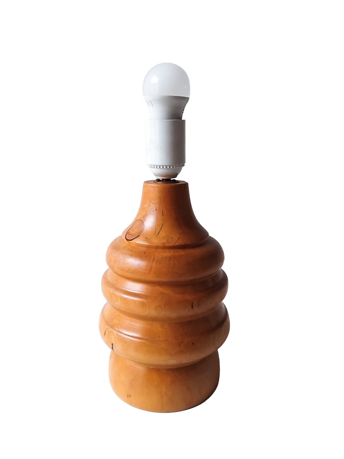Turned Wooden Table Lamp, 1960s photo for sale
