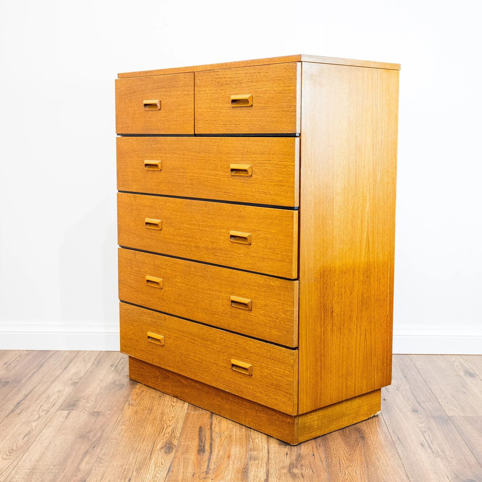 East German Mid Century Teak Chest Of 6 Drawers