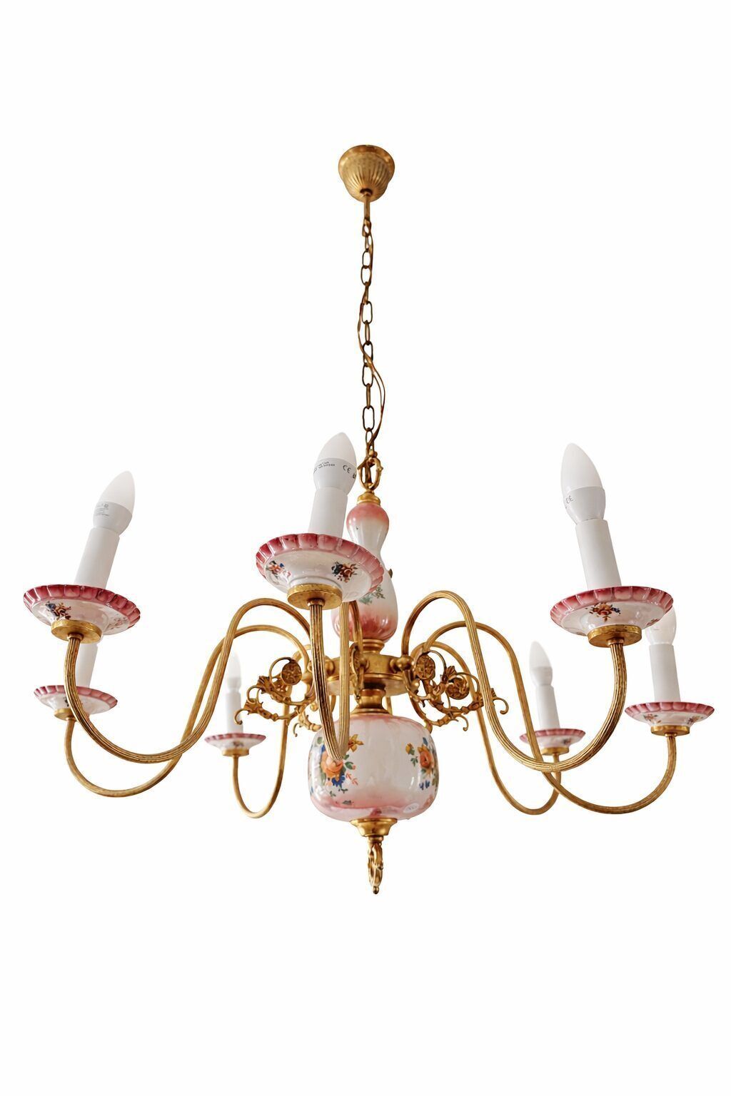 Porcelain Chandelier With Flowers