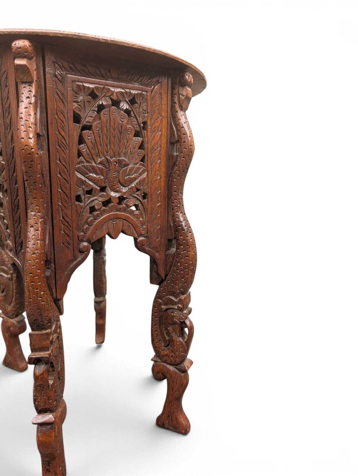 Indonesian Carved Wood Side Table, Mid 20th Century photo buy