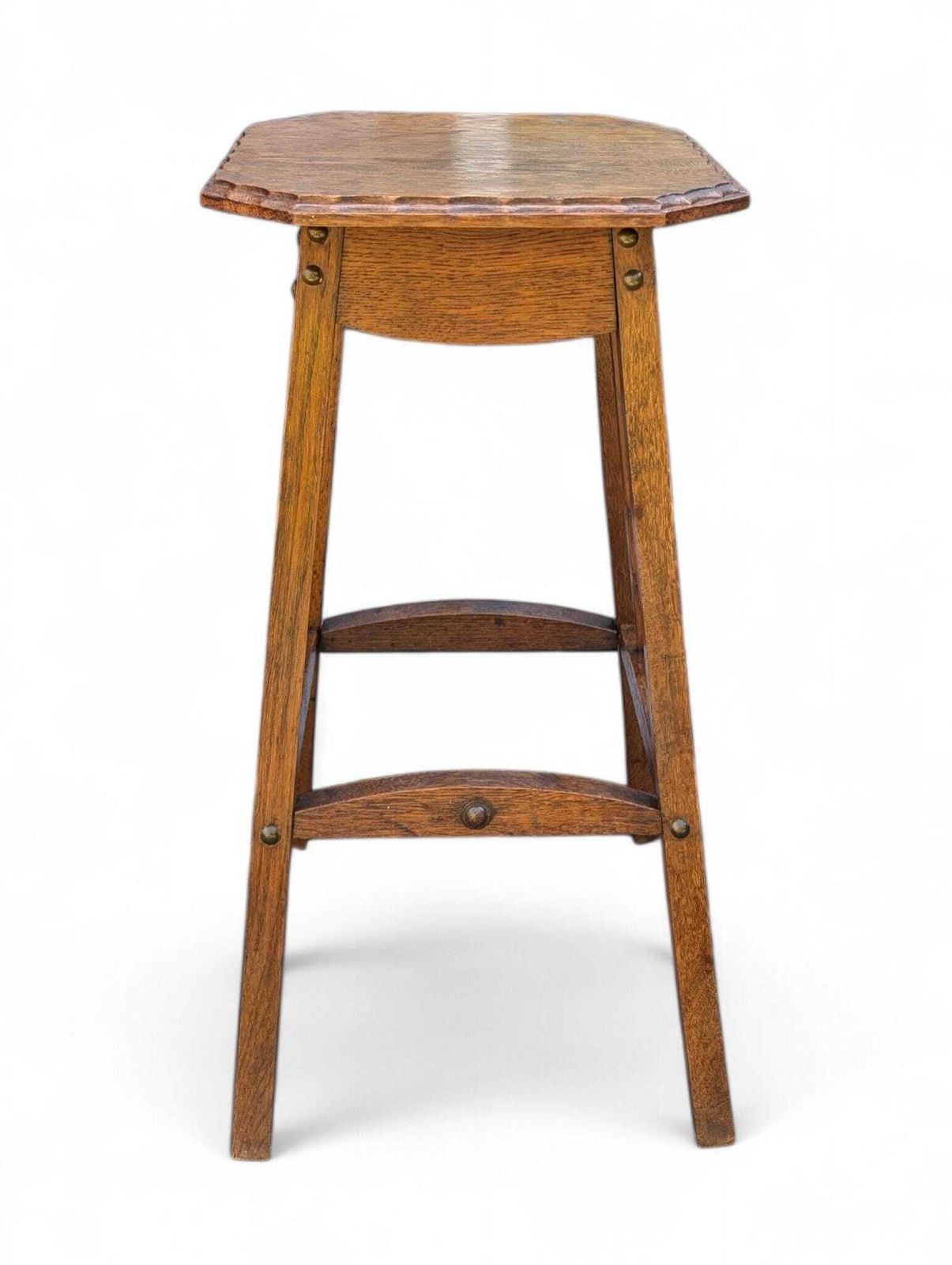 Small Arts And Crafts Oak Plant Stand Side Table Antique photo 168.0
