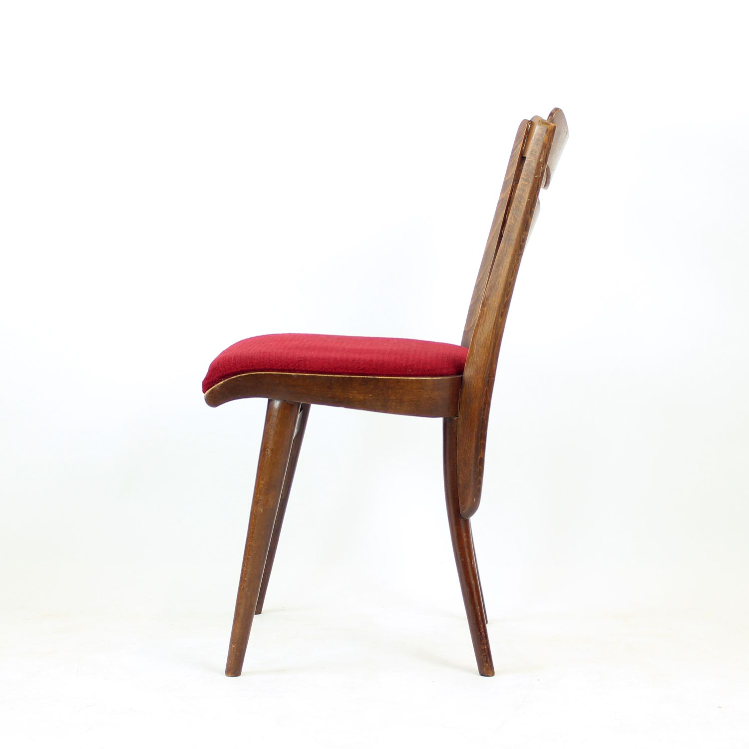 Set van 4 eetkamerstoelen in eik en walnoot, Tsjecho-Slowakije, jaren 1960 photo 600.0