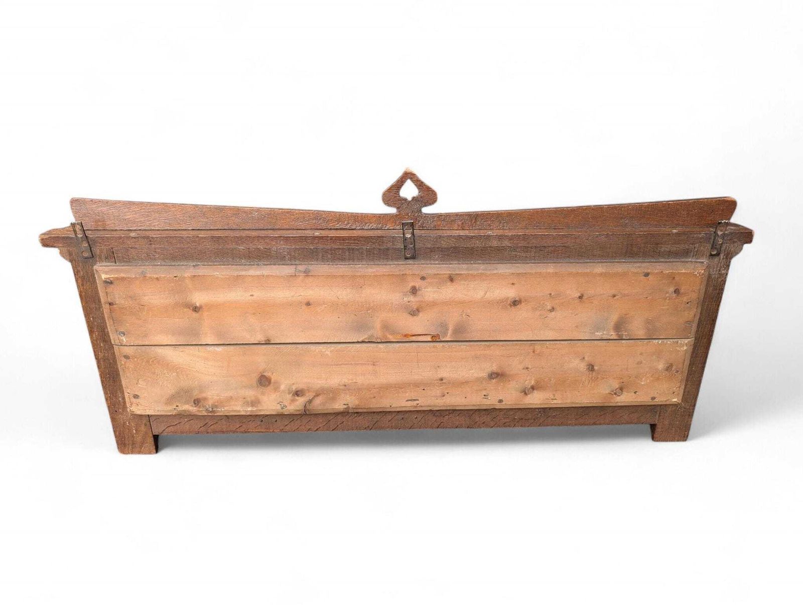 photo for sale Arts And Crafts Dutch Oak Coat Rack With Delft Blue Tiles And Brass Hooks