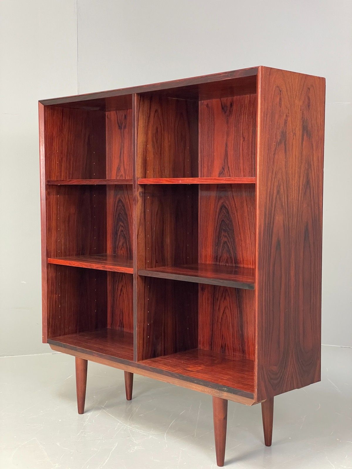 photo vintage Vintage 1960s Danish Bookcase By Brouer Darkwood Mid Century Shelving Eb12064
