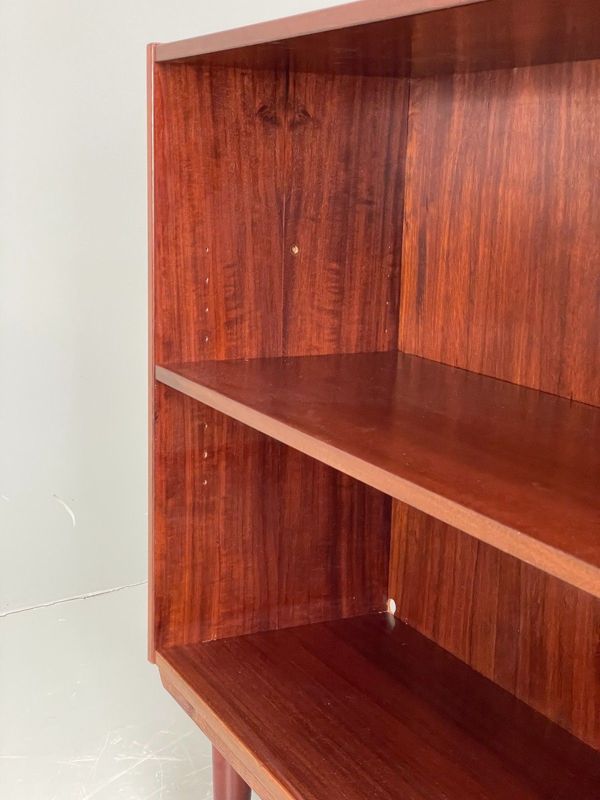 photo for sale Vintage 1970s Danish Bookcase Darkwood Retro Record Shelving Eb12066