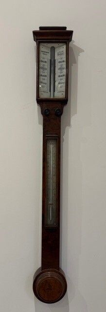 Very Early Victorian Walnut Stick Barometer Abraham Of Liverpool C.1835 photo furniture