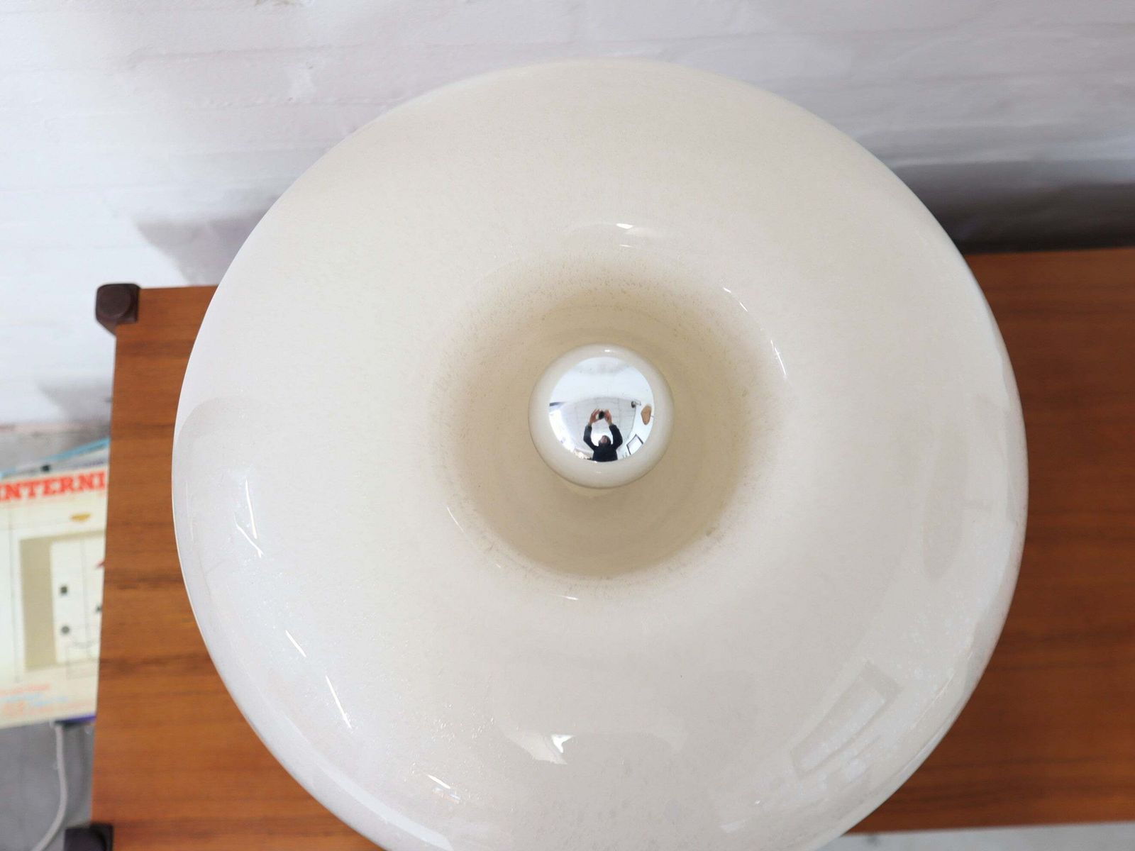 Verlichting Murano Pulegoso Glazen Tafellamp met Dubbele Kap – Mazzega, jaren 1970 photo