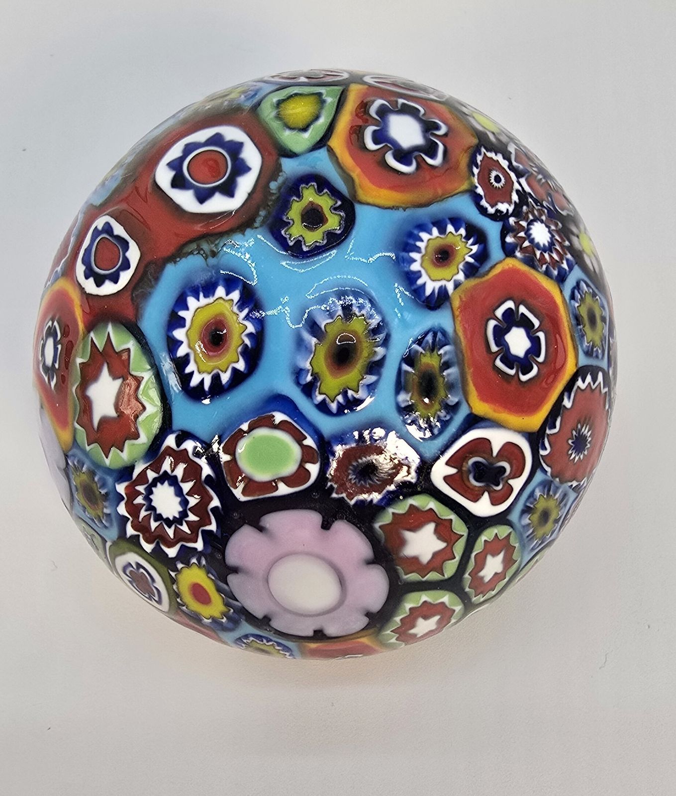 Millefiori Glass Paperweight, Italian Circa 1920 , Very Tactile Not Smooth. photo buy