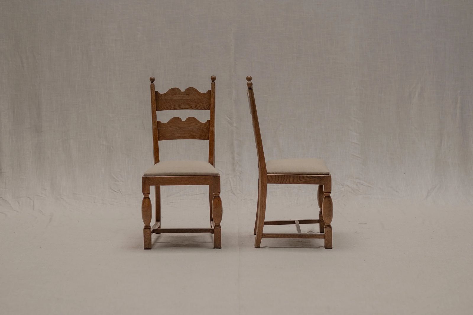 Set Of Two French Mid Century Side Chairs In The Manner Of Charles Dudouyt