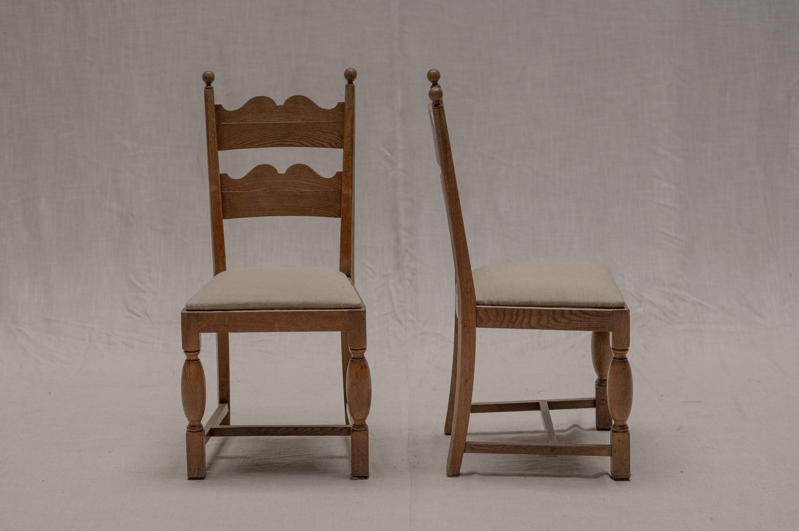 Set Of Two French Mid Century Side Chairs In The Manner Of Charles Dudouyt photo for sale