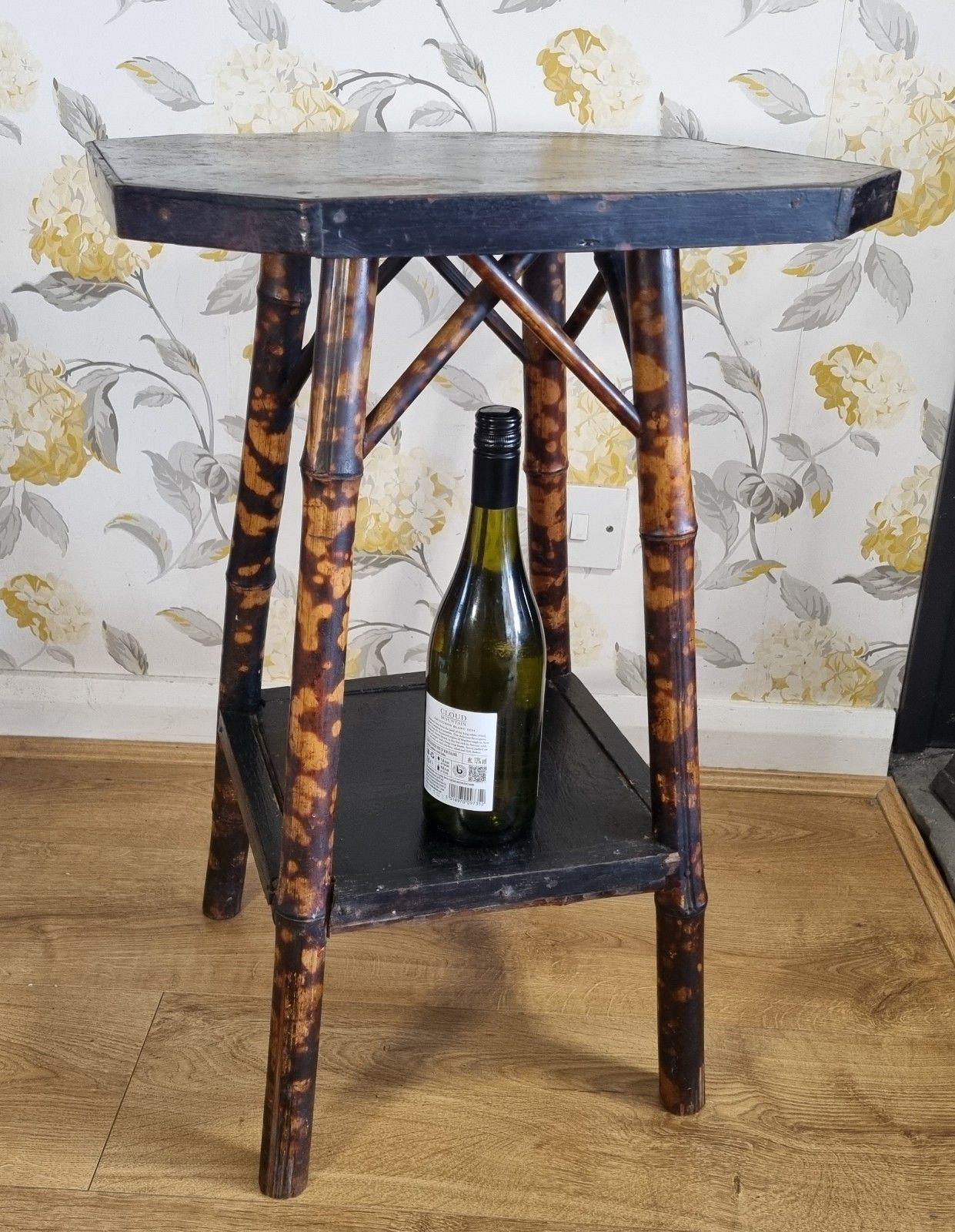 Early 20th Century Tiger Bamboo Side Table Two Tier Plant Stand Cm High photo furniture