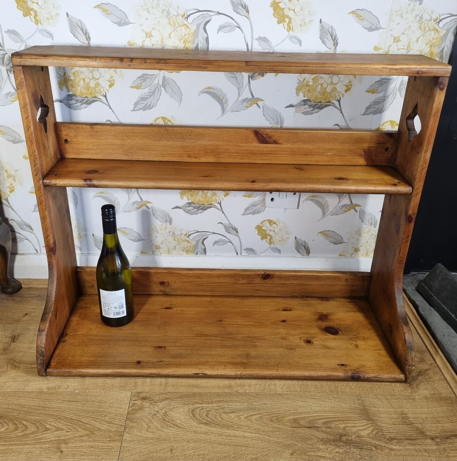 Antique Pine Kitchen Shelf  Wall Mounted Freestanding Rustic Country House photo furniture