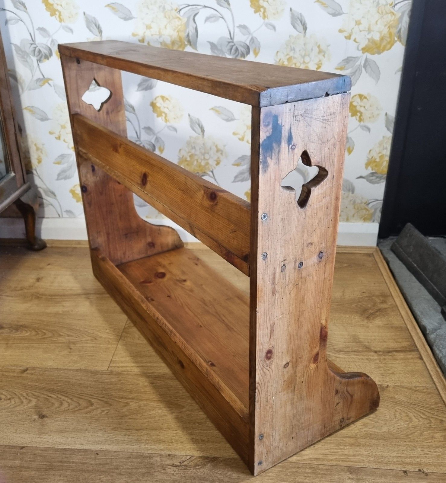 Antique Pine Kitchen Shelf  Wall Mounted Freestanding Rustic Country House photo buy