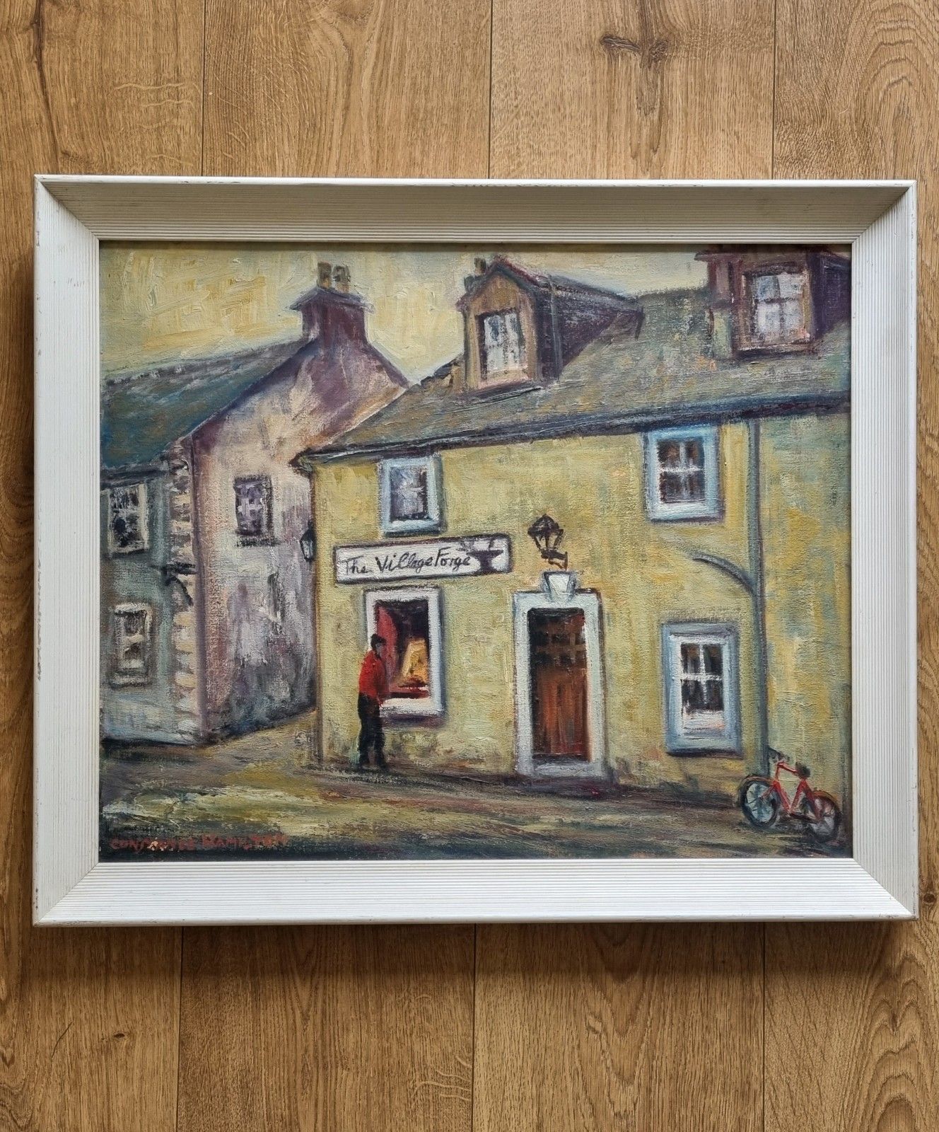 Vintage Scottish Oil Painting Houses Glasgow School Style Constance Hamilton