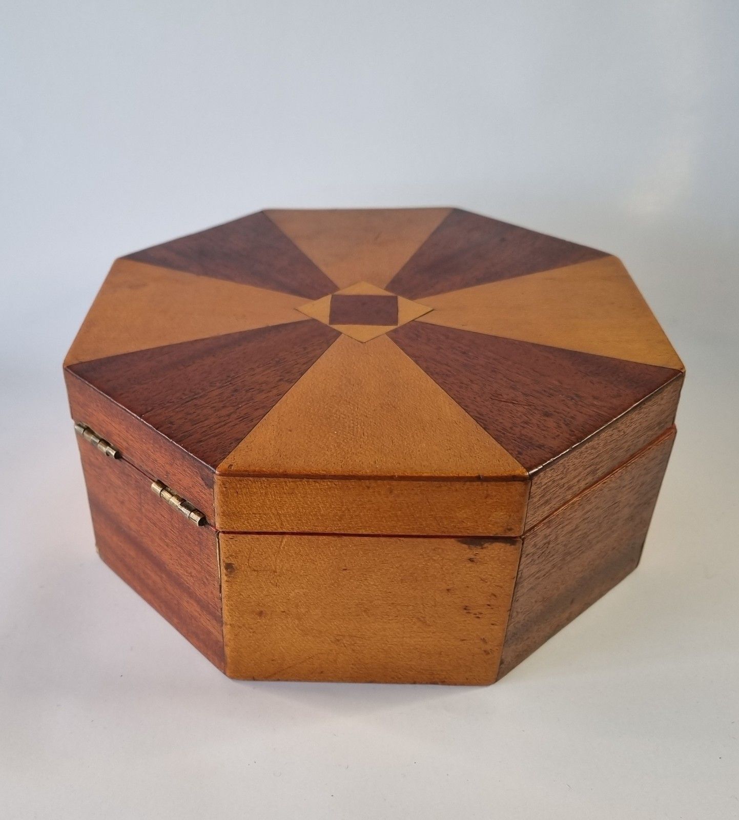 Eary 20th Century Wooden Inlaid Hexagonal Box Writing Jewellery Georgian Revival photo 67.0