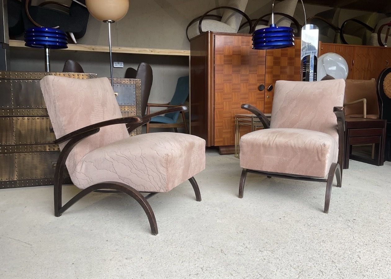 Set Of 2 Art Deco Armchairs By Jindrich Halabala Antique Vintage Design photo buy