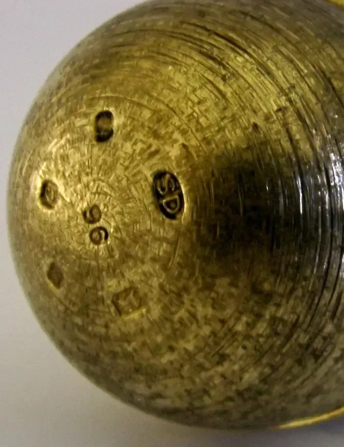 photo for sale Stuart Devlin Massief Sterling Zilver Verguld Surprise Egg 1977 Nautisch Visserij 148g