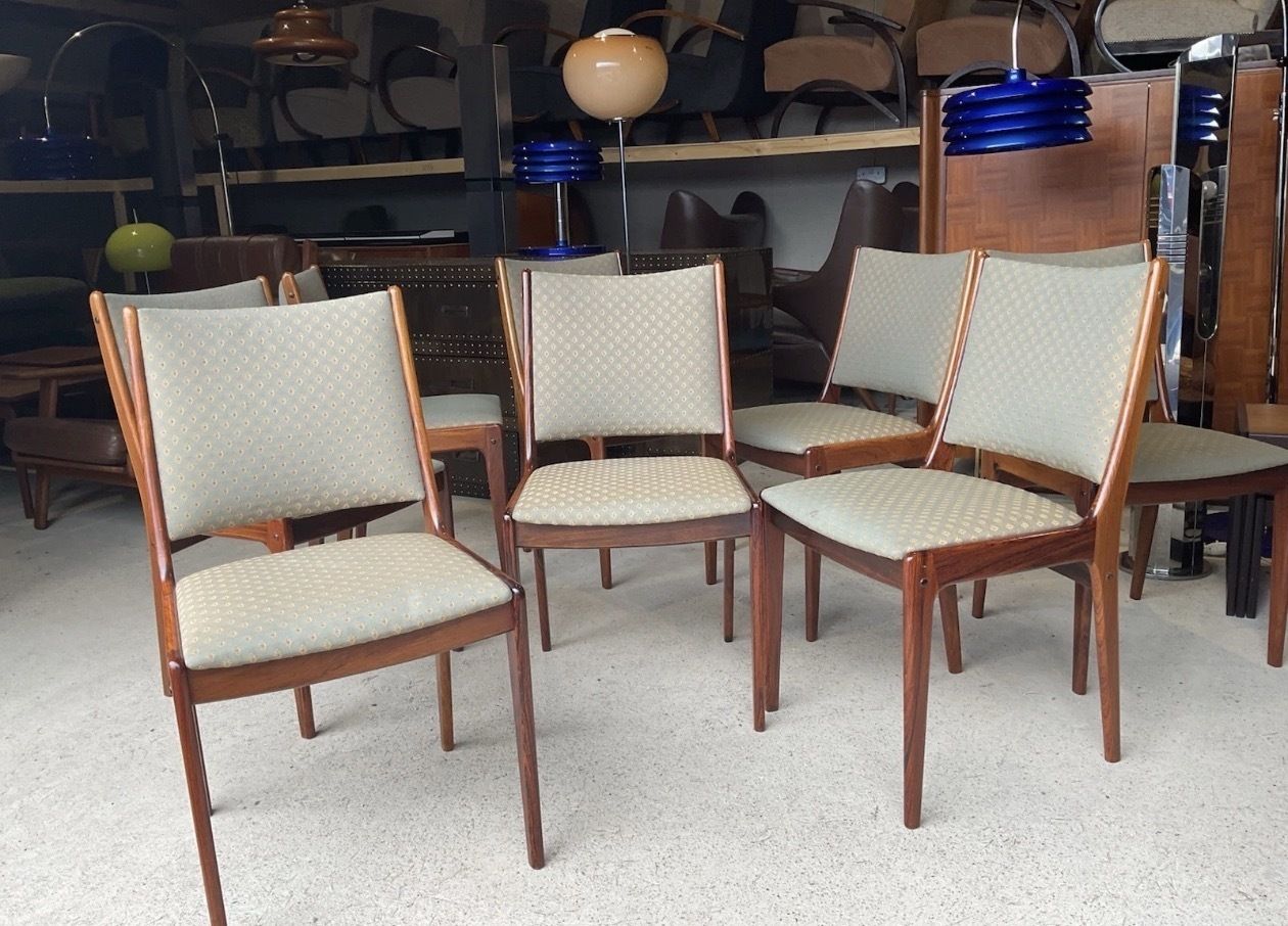 photo for sale Set Of 8 Danish Dining Chairs By Johannes Andersen For Uldum Møbler