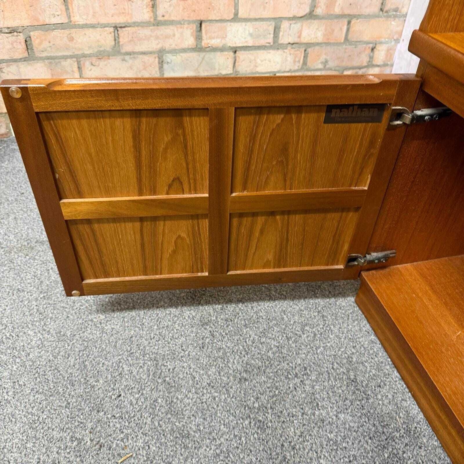 Furniture Vintage Mid Century Nathan Squares Cabinet Nightstand Drawer Single Cupboard photo