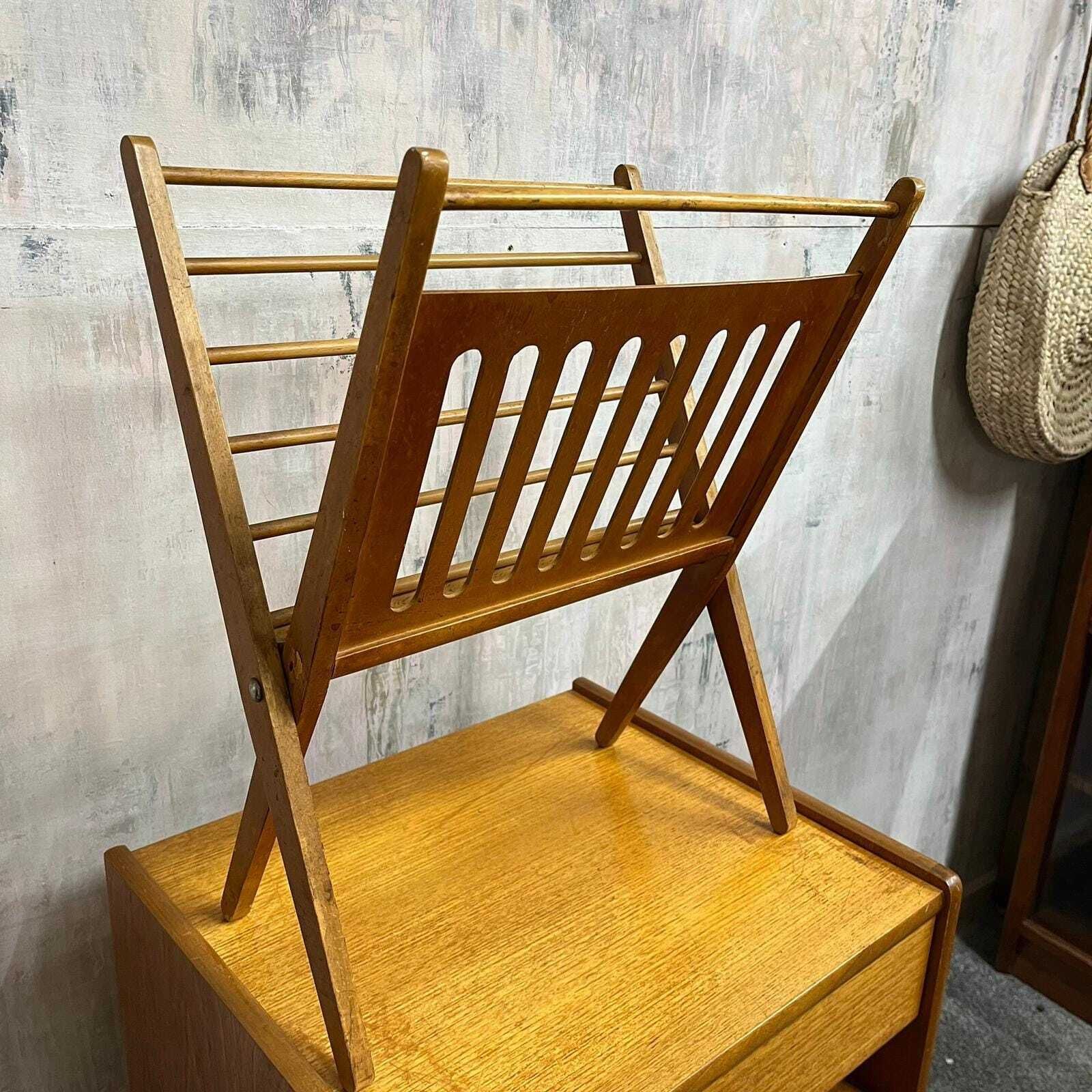 Mid Century Magazine Rack Cees Braakman For Pasloe 1950s/60s Folding Rack photo 124.0