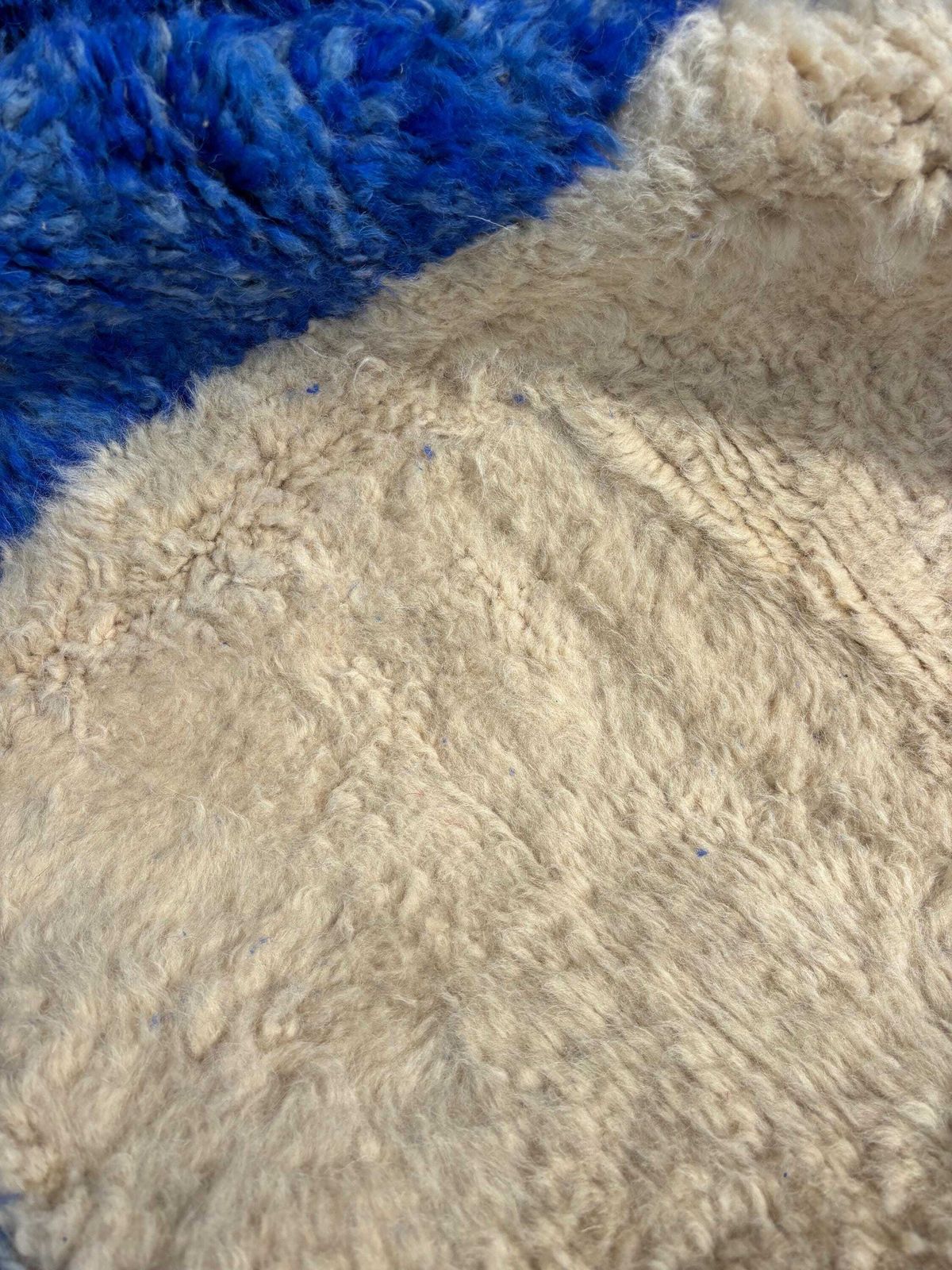 Marokkaans Mrirt-vloerkleed – Handgemaakt wol 190x290 cm – Modern Berber-vloerkleed – Blauw vloerkleed – Eigentijds interieur photo 1133.0