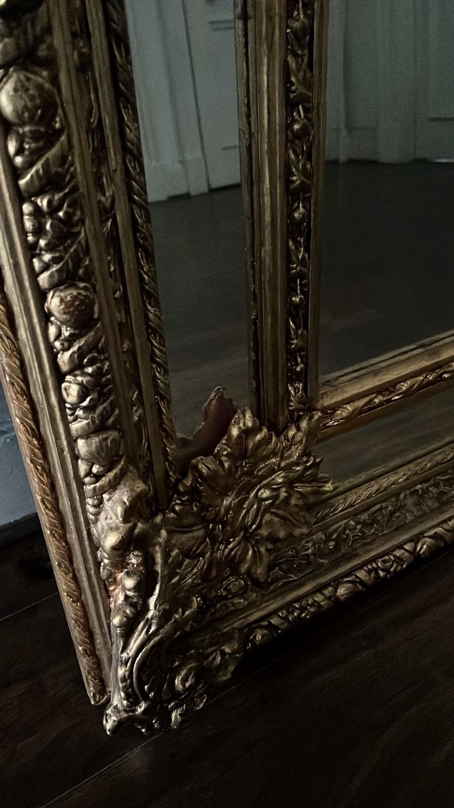 Antique Tall Ornate Mirror, 18th Century And Earlier photo for sale