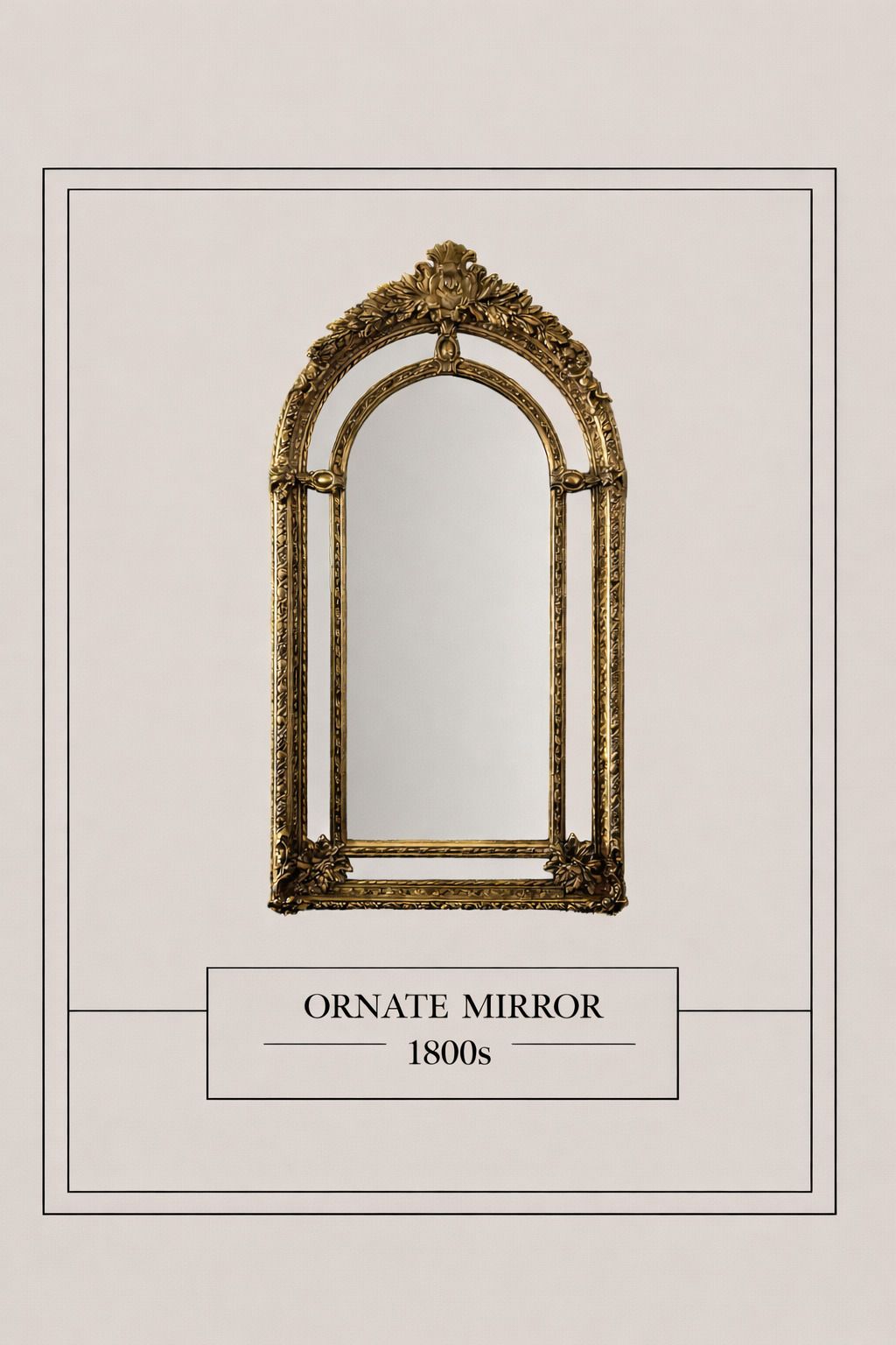 photo furniture Antique Tall Ornate Mirror, 18th Century And Earlier