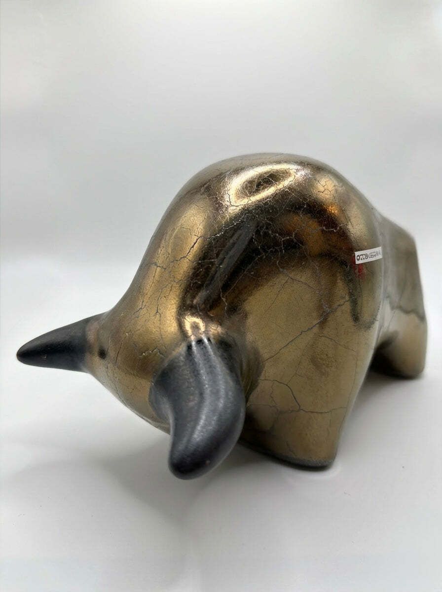 Otto Keramik Classic Ceramic Bull West German Pottery Fat Lava photo for sale
