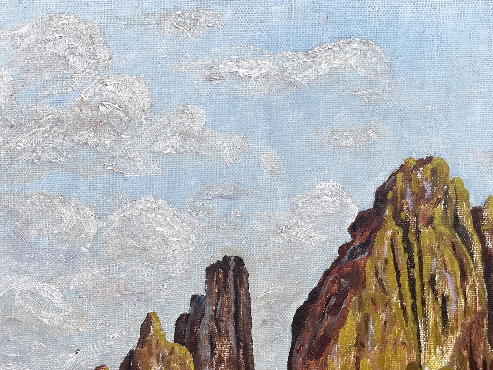 Iatlian Dolomites Painting Oil On Canvas photo Art