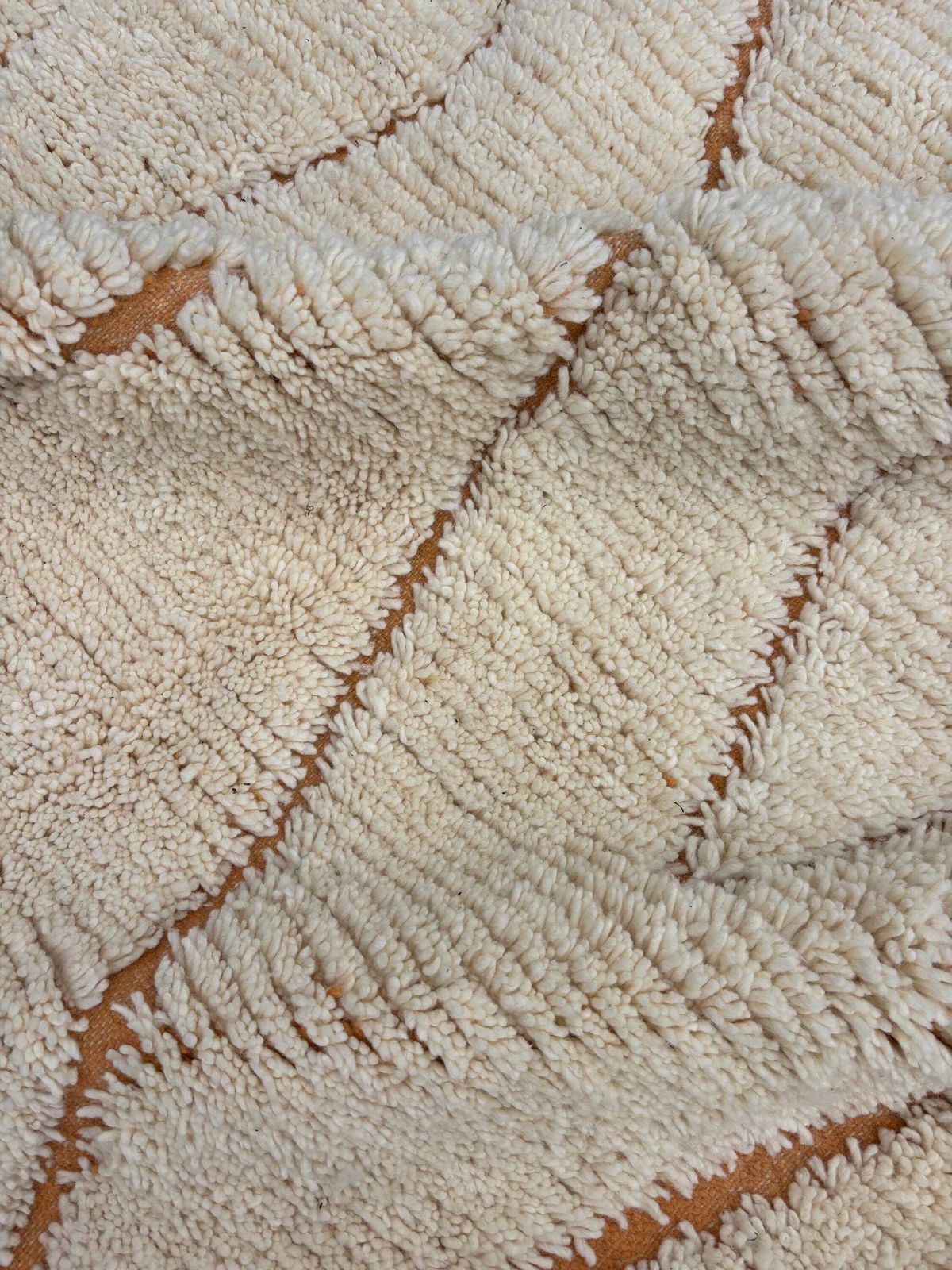 Moroccan Beni Ouarain Wool Rug 155x240 Cm – Natural Cream With Geometric Pattern   Beni Ourain Carpet   Contemporary Rug   Shaggy Rug photo 725.0