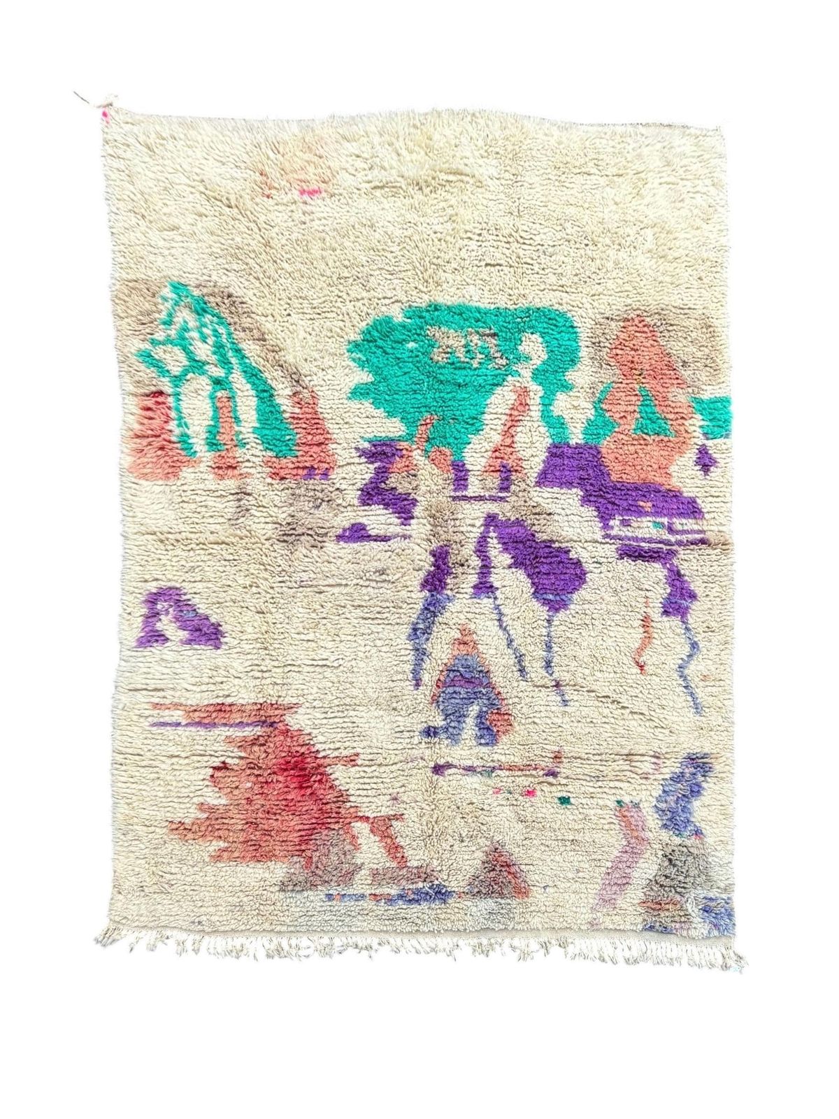 Handwoven Colorful Boujaad Rug 200x300 Cm, Authentic Moroccan Berber Wool photo furniture